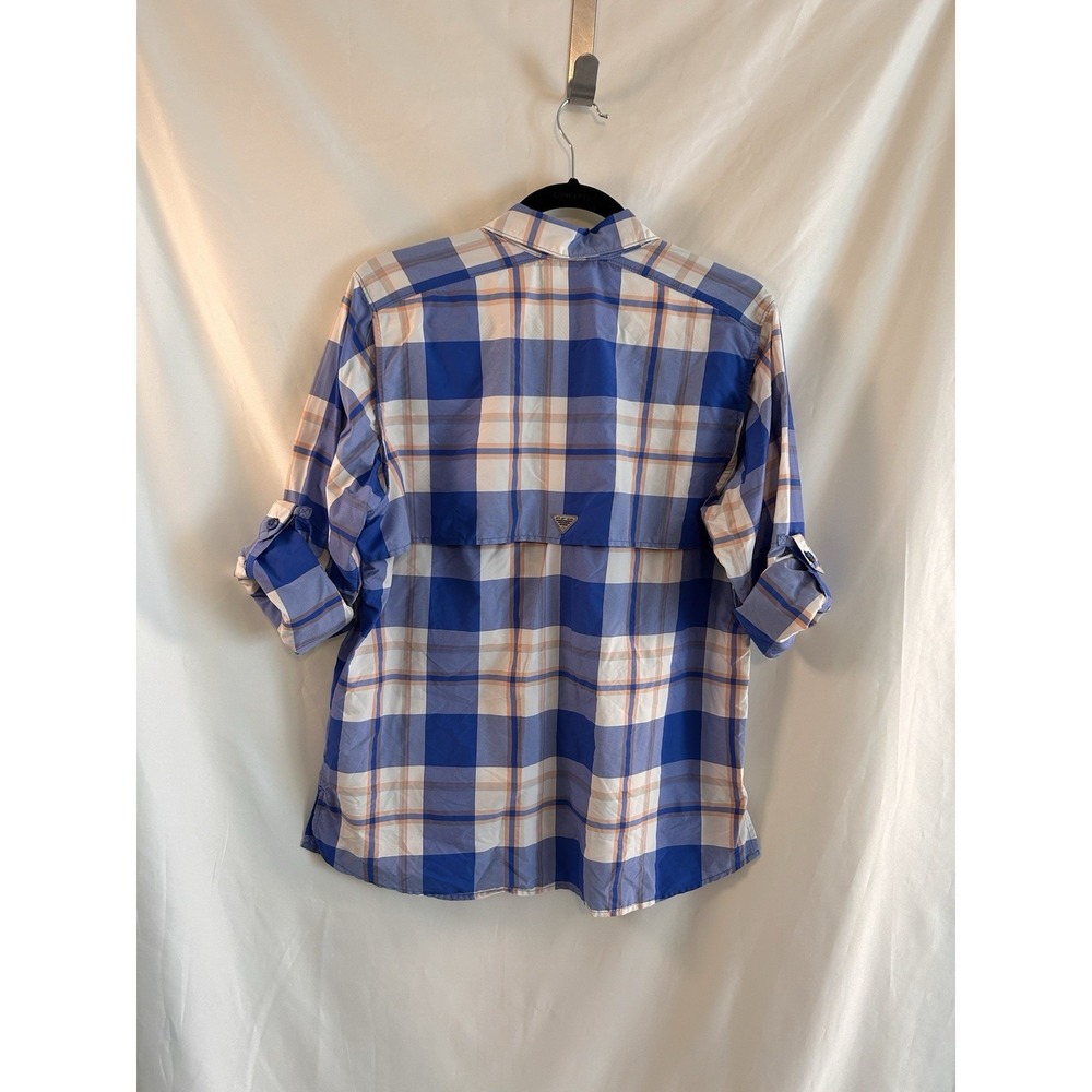 Columbia Medium PFG Super Bahama Shirt Button Up Vented Quick-Dry Roll-Tab Plaid - Picture 11 of 13